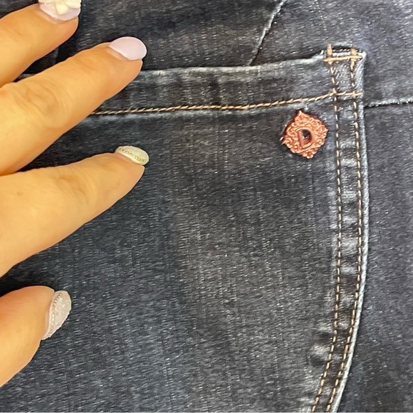 Democracy "Ab"solution Dark Indigo Vintage Denim Ankle Skimmer Jeans Size 12 - Picture 12 of 16